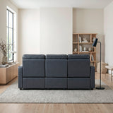 Equinox Navy Power Double Reclining Sofa with Curved Track Arms by Homelegance at Eve Furniture