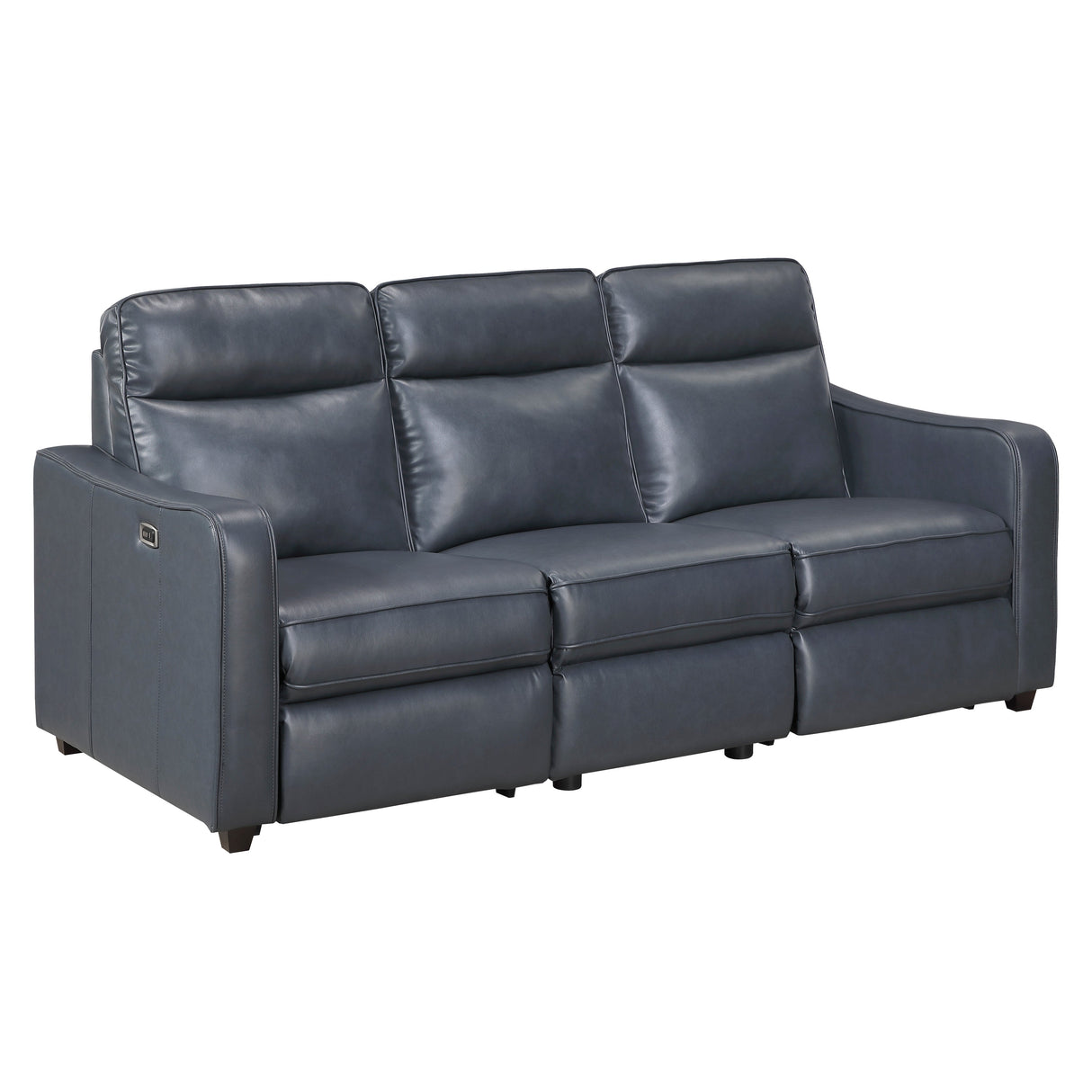 Equinox Navy Power Double Reclining Sofa with Curved Track Arms by Homelegance at Eve Furniture