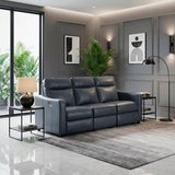 Equinox Navy Power Double Reclining Sofa with Curved Track Arms by Homelegance at Eve Furniture