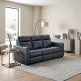Equinox Navy Power Double Reclining Sofa with Curved Track Arms by Homelegance at Eve Furniture