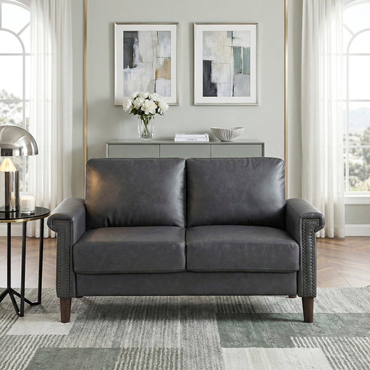 Heritage Dark Gray Loveseat by Homelegance at Eve Furniture