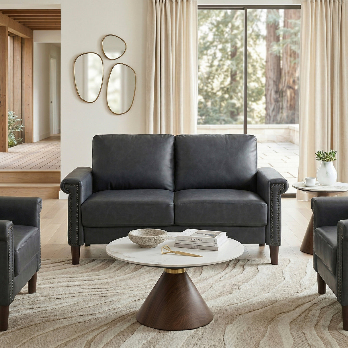 Heritage Dark Gray Loveseat by Homelegance at Eve Furniture