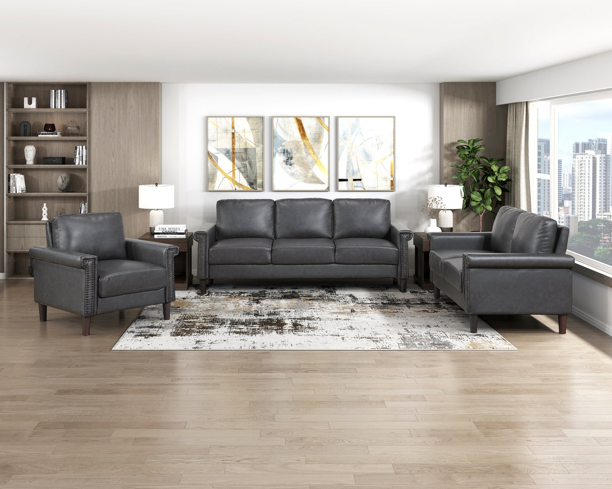 Heritage Dark Gray Sofa by Homelegance at Eve Furniture