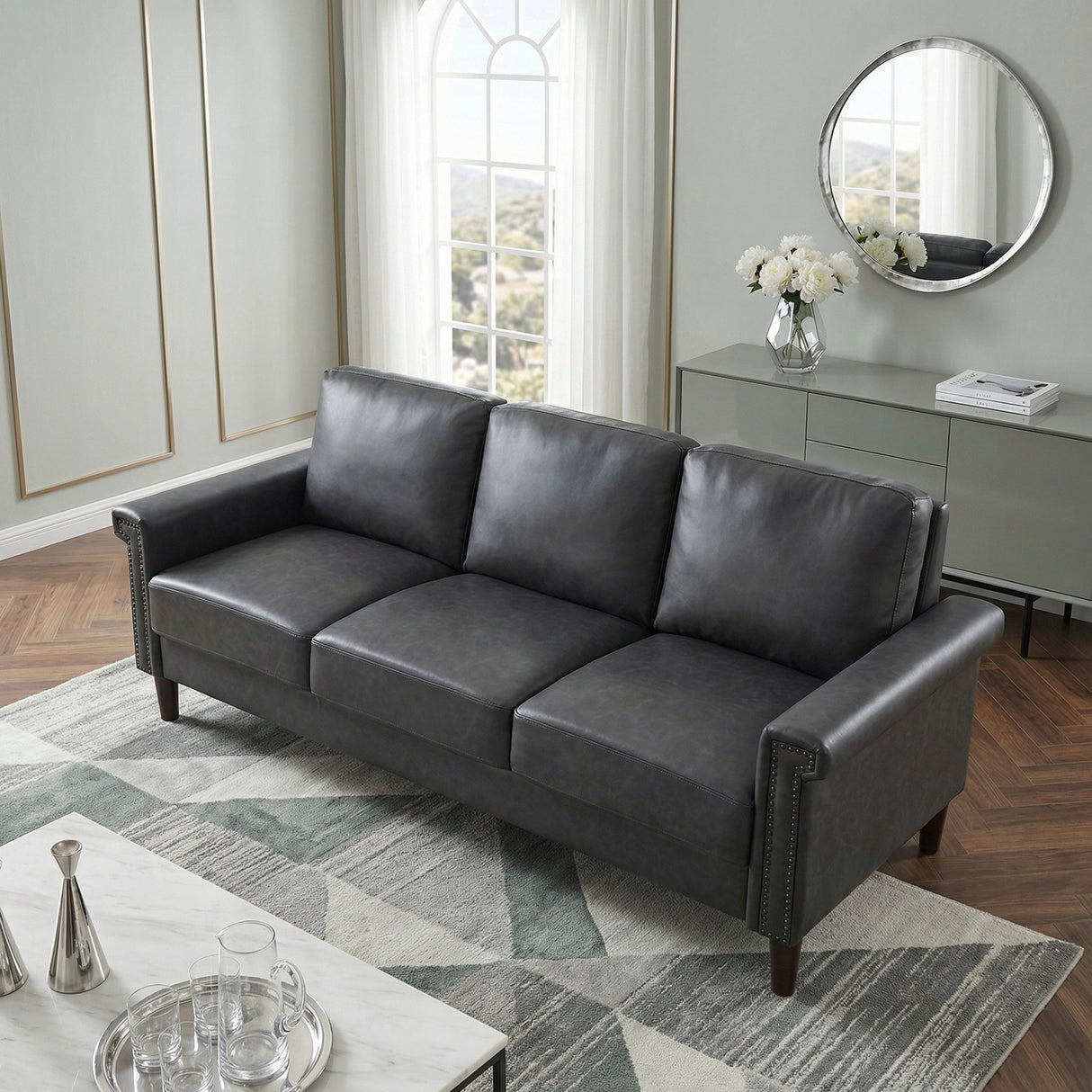 Heritage Dark Gray Sofa by Homelegance at Eve Furniture