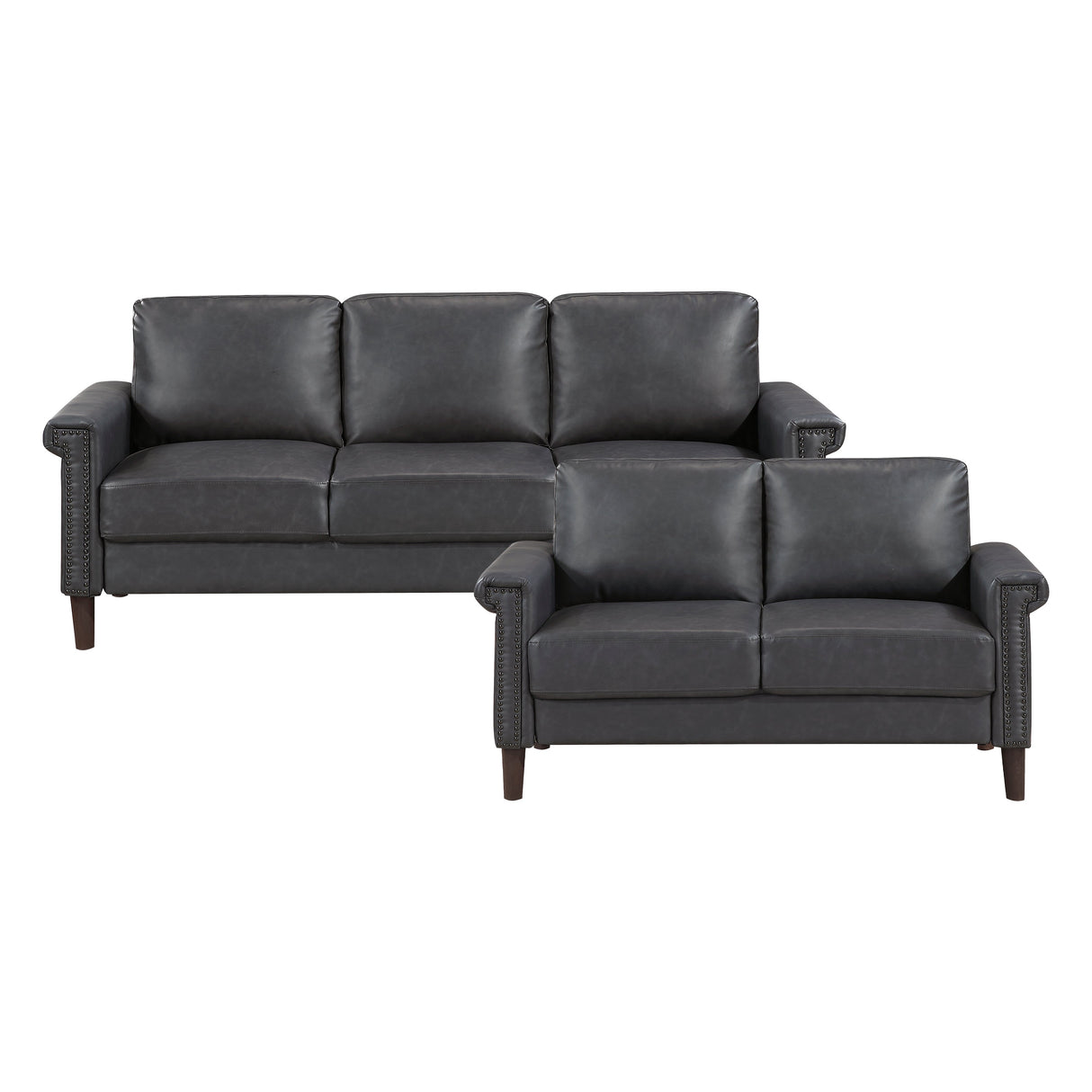 Heritage Dark Gray 2-Piece Living Room Set by Homelegance at Eve Furniture
