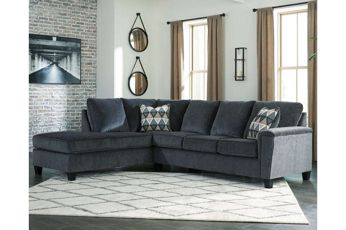 Abinger Smoke 2-Piece LAF Chaise Sleeper Sectional