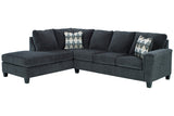 Abinger Smoke 2-Piece LAF Chaise Sleeper Sectional