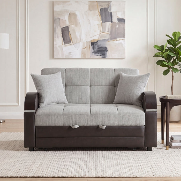Hybrid Love Seat with Pull-out Bed and Click Motion Back by Homelegance at Eve Furniture