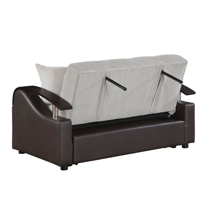 Hybrid Love Seat with Pull-out Bed and Click Motion Back by Homelegance at Eve Furniture