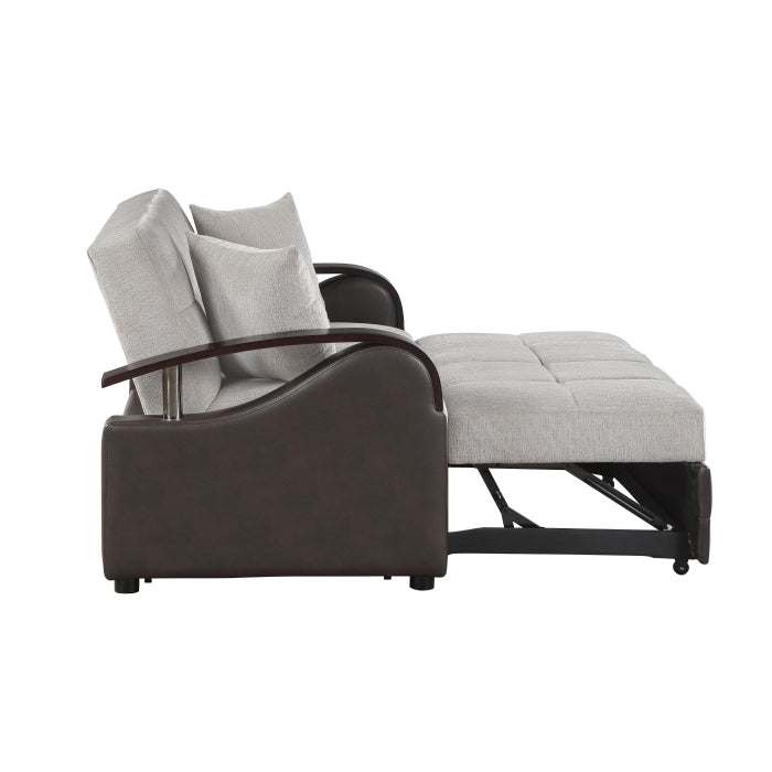 Hybrid Love Seat with Pull-out Bed and Click Motion Back by Homelegance at Eve Furniture