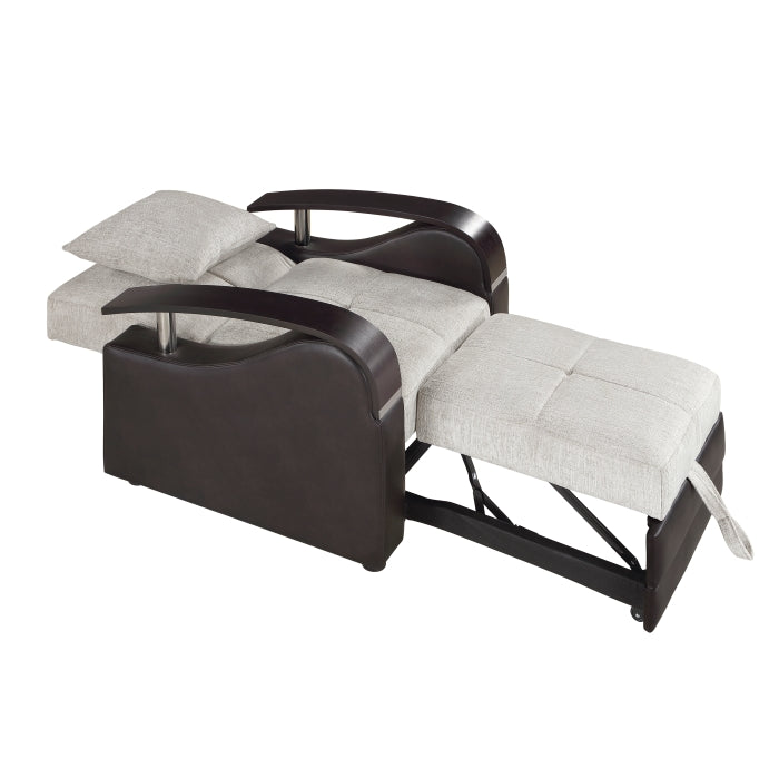 Hybrid Beige Chair with Pull-out Bed and Click Motion Back by Homelegance at Eve Furniture
