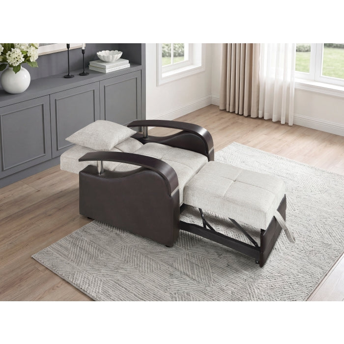 Hybrid Beige Chair with Pull-out Bed and Click Motion Back by Homelegance at Eve Furniture