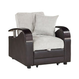 Hybrid Beige Chair with Pull-out Bed and Click Motion Back by Homelegance at Eve Furniture