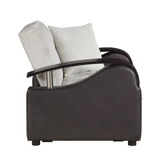 Hybrid Beige Chair with Pull-out Bed and Click Motion Back by Homelegance at Eve Furniture