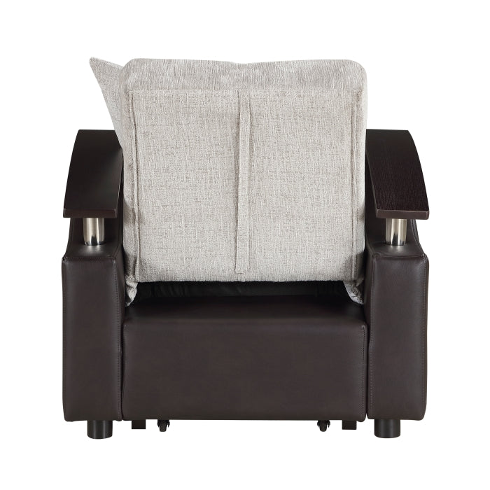Hybrid Beige Chair with Pull-out Bed and Click Motion Back by Homelegance at Eve Furniture