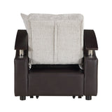 Hybrid Beige Chair with Pull-out Bed and Click Motion Back by Homelegance at Eve Furniture
