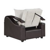 Hybrid Beige Chair with Pull-out Bed and Click Motion Back by Homelegance at Eve Furniture
