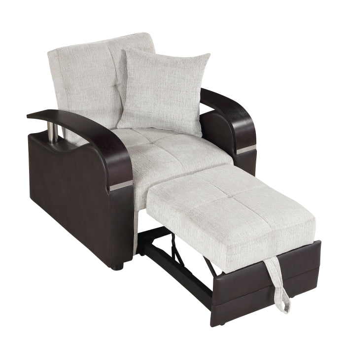 Hybrid Beige Chair with Pull-out Bed and Click Motion Back by Homelegance at Eve Furniture