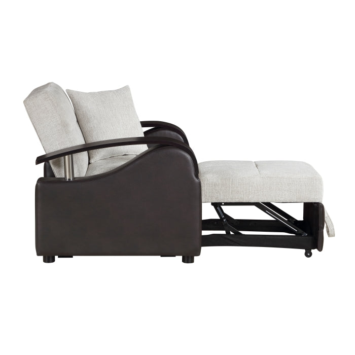 Hybrid Beige Chair with Pull-out Bed and Click Motion Back by Homelegance at Eve Furniture