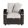 Hybrid Beige Chair with Pull-out Bed and Click Motion Back by Homelegance at Eve Furniture