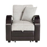 Hybrid Beige Chair with Pull-out Bed and Click Motion Back by Homelegance at Eve Furniture