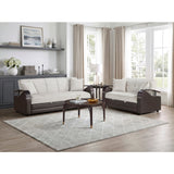 Hybrid Beige Love Seat with Pull-out Bed and Click Motion Back by Homelegance at Eve Furniture