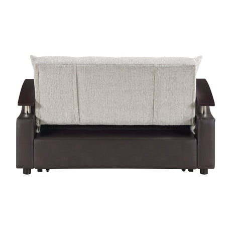 Hybrid Beige Love Seat with Pull-out Bed and Click Motion Back by Homelegance at Eve Furniture