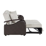 Hybrid Beige Love Seat with Pull-out Bed and Click Motion Back by Homelegance at Eve Furniture
