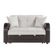 Hybrid Beige Love Seat with Pull-out Bed and Click Motion Back by Homelegance at Eve Furniture