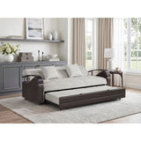 Hybrid Beige Sofa with Pull-out Bed and Click Motion Back by Homelegance at Eve Furniture