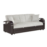 Hybrid Beige Sofa with Pull-out Bed and Click Motion Back by Homelegance at Eve Furniture