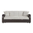 Hybrid Beige Sofa with Pull-out Bed and Click Motion Back by Homelegance at Eve Furniture