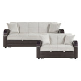 Hybrid Beige 2pc Set: Sofa, Love by Homelegance at Eve Furniture