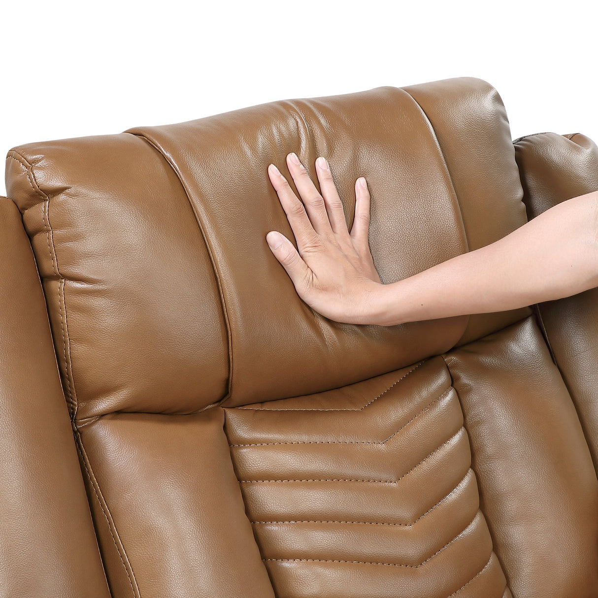 Huron Brown Power Double Reclining Loveseat with Center Console, Wireless Speakers, LED and Charging Ports by Homelegance at Eve Furniture