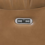 Huron Brown Power Double Reclining Loveseat with Center Console, Wireless Speakers, LED and Charging Ports by Homelegance at Eve Furniture