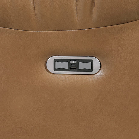 Huron Brown Power Reclining Chair with LED and Charging Ports by Homelegance at Eve Furniture