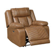 Huron Brown Power Reclining Chair with LED and Charging Ports by Homelegance at Eve Furniture