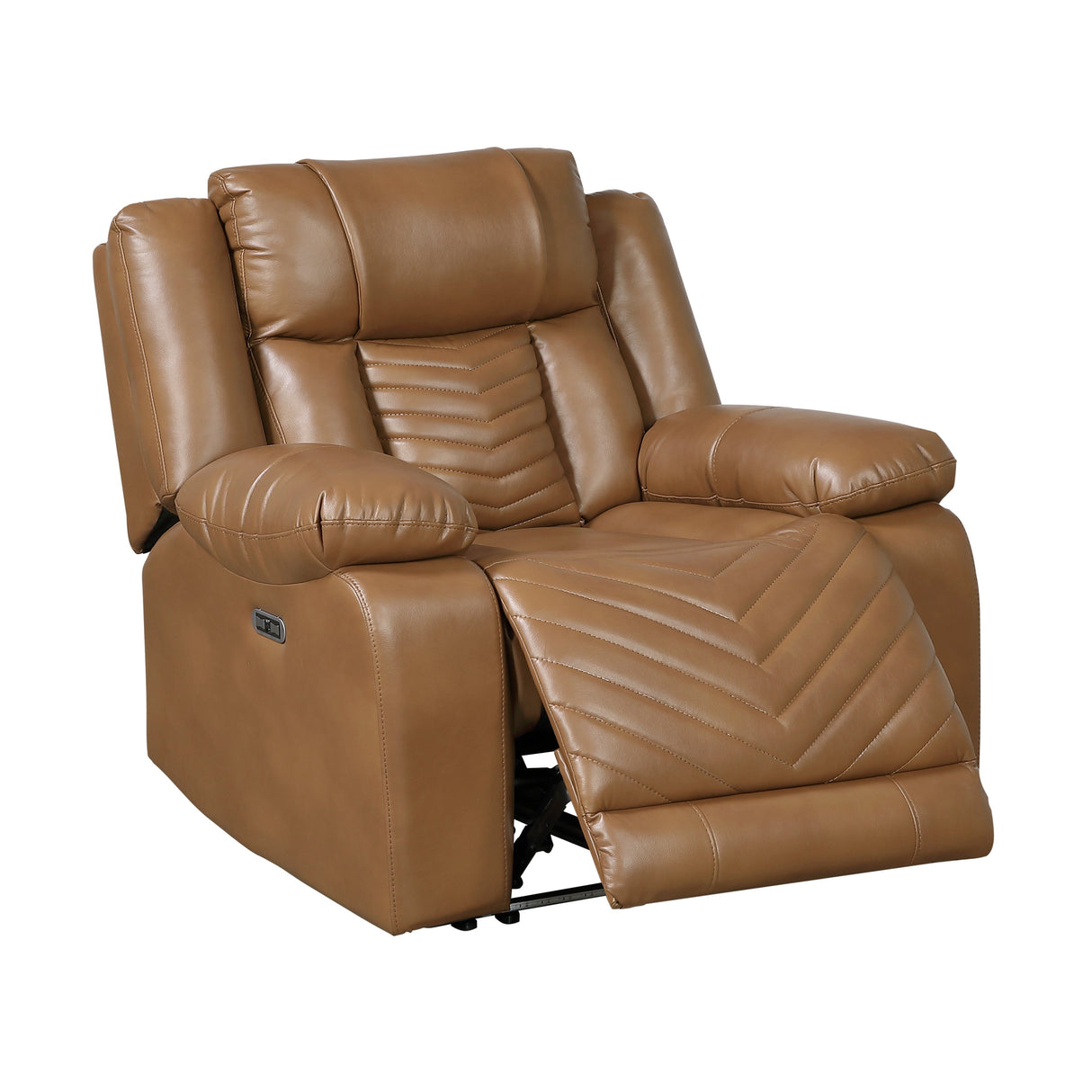 Huron Brown Power Reclining Chair with LED and Charging Ports by Homelegance at Eve Furniture
