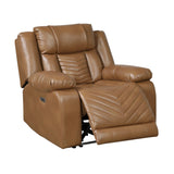 Huron Brown Power Reclining Chair with LED and Charging Ports by Homelegance at Eve Furniture