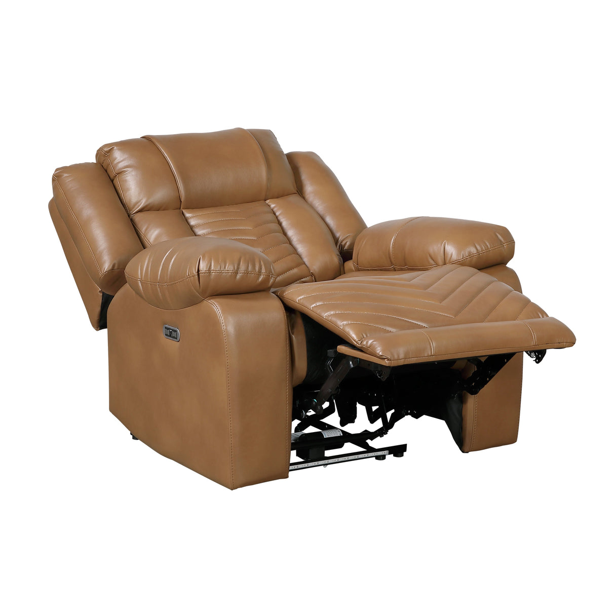 Huron Brown Power Reclining Chair with LED and Charging Ports by Homelegance at Eve Furniture