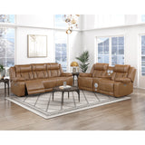 Huron Brown 2-Piece Power Reclining Living Room Set by Homelegance at Eve Furniture