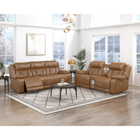 Huron Brown 2-Piece Power Reclining Living Room Set by Homelegance at Eve Furniture