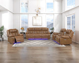 Huron Brown Power Reclining Chair with LED and Charging Ports by Homelegance at Eve Furniture