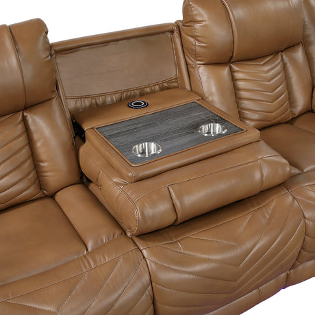 Huron Brown 2-Piece Power Reclining Living Room Set by Homelegance at Eve Furniture