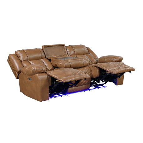 Huron Brown 2-Piece Power Reclining Living Room Set by Homelegance at Eve Furniture