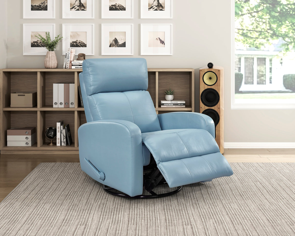 Sorrento Blue Swivel Glider Reclining Chair