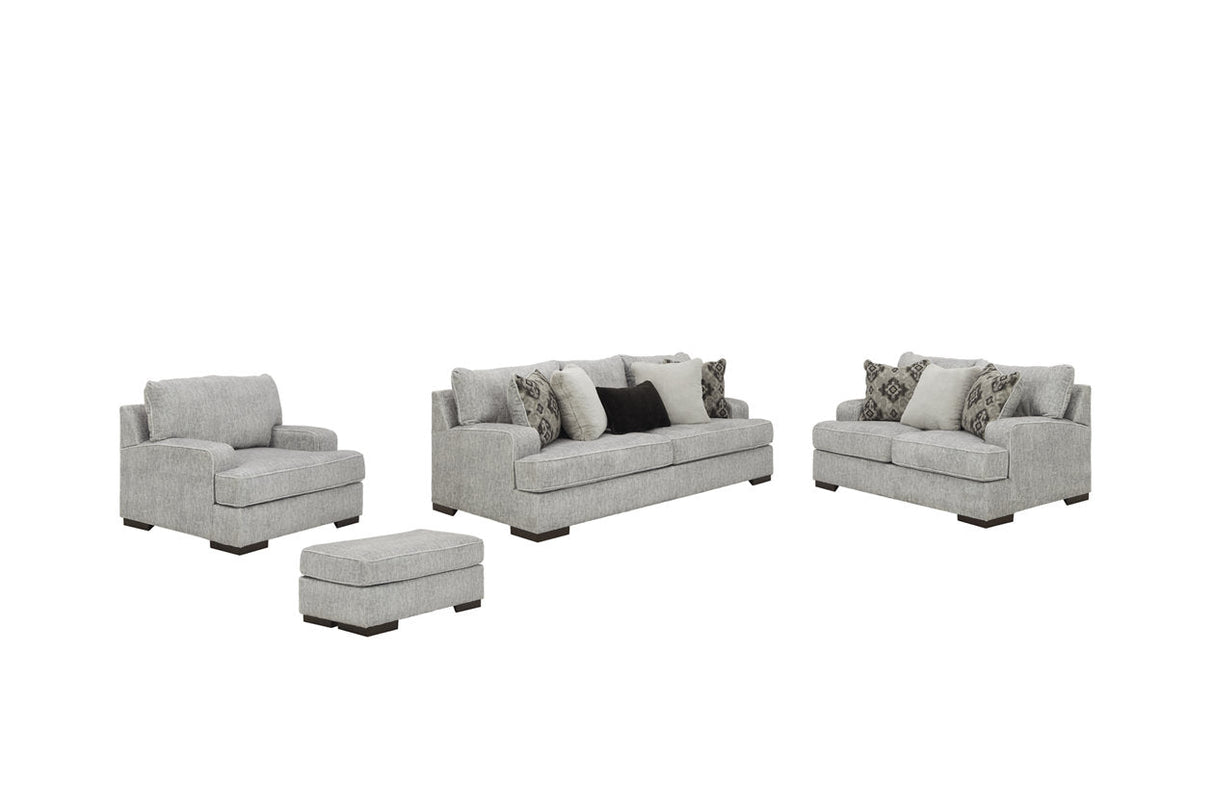 Mercado Pewter Sofa, Loveseat, Chair and Ottoman