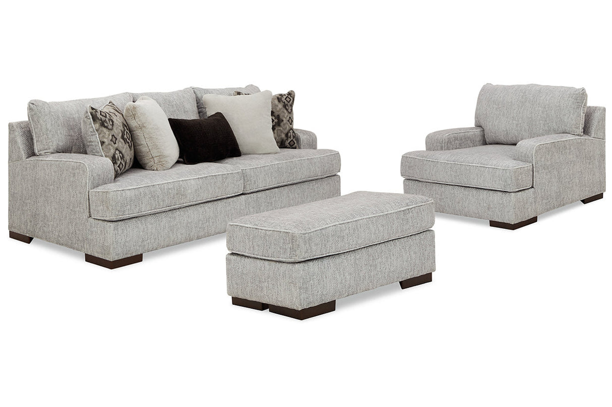 Mercado Pewter Sofa, Oversized Chair and Ottoman