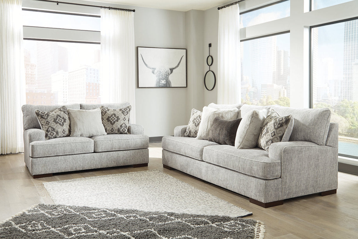 Mercado Pewter Sofa and Loveseat