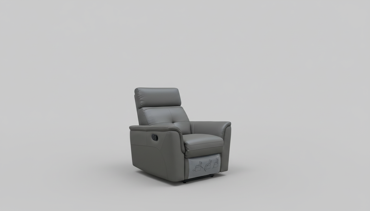 8501 Dark Grey Chair w/Manual Recliner by ESF Furniture at Eve Furniture